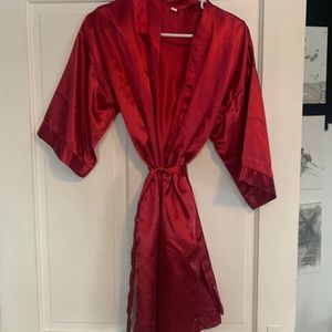 Maroon satin robe